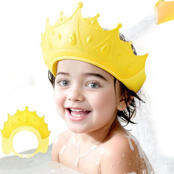 Baby Shower Cap Shield Bathing Cap Safe Silicone Protection Bath Cap Crown - NEW - Picture 7 of 7